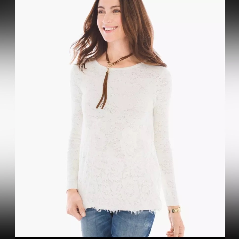 Chicos Lena Lace Lightweight Pullover Top
